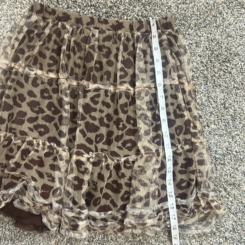 The Children’s Place Brown and Tan Leopard Print‎ Tiered Ruffle Skirt